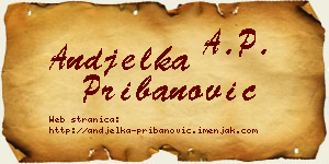 Anđelka Pribanović vizit kartica